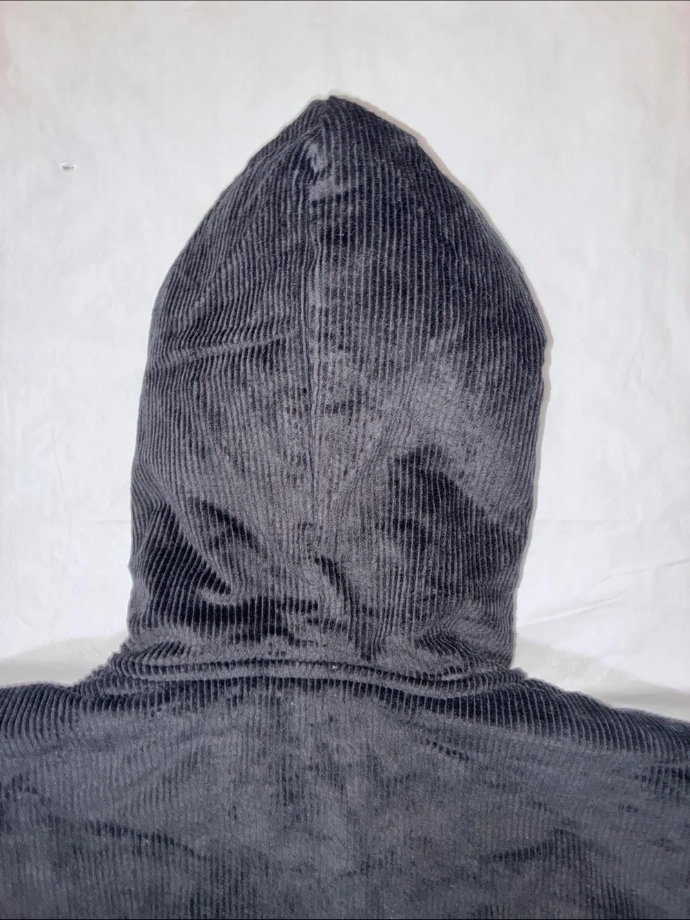 True Religion Black Hooded Corduroy Zip-Up Jacket